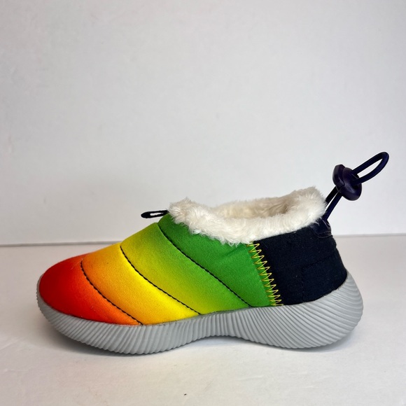 Lands End Toddler Faux Fur Lined Slip On Booties Size 8M Multi Colored NWOT - Picture 6 of 9